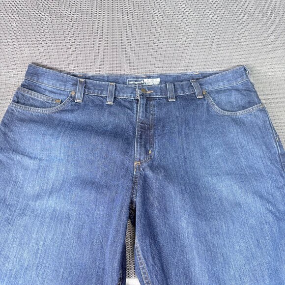 Carhartt Mens Size 44x32 Blue Relaxed Fit Denim Jeans Durable Workwear - Picture 9 of 9